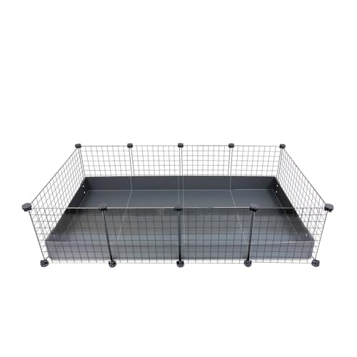 GuineaDad Piggy Condo Premium C&C Cage for Guinea Pigs & Small Animals with Coroplast Base | Acrylic and C&C Grids for Small Pets (C&C Grids Standard (29 x 58.5 x 14.5))