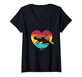 Photo Gallery donna cuore di castoro – retro carino beaver rodent lover maglietta con collo a v Photo Gallery donna cuore di castoro – retro carino beaver rodent lover maglietta con collo a v