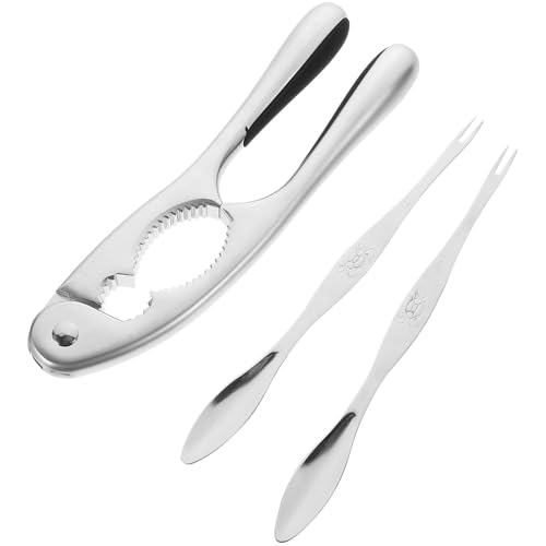 FRCOLOR Juego de 3 Herramientas para Mariscos Pinzas de Acero Inoxidable y Tenedores Ergonómicos Antideslizantes para Comer Cangrejos y Camarones Varios Estilos