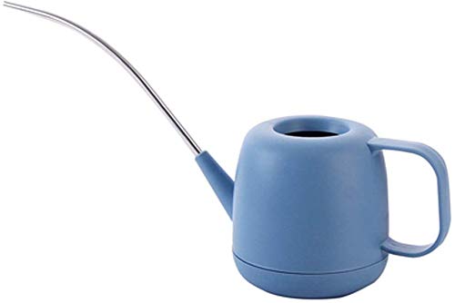 1 Liter Household Long-mouth Kettle, Nordic Plastic Gardening Potting Watering Tool, Size: 13x12.5cm (Color : Blue) (Color : Blue)