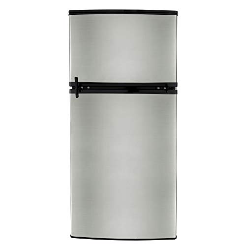 Recpro Rv Refrigerator Stainless Steel | 4.3 Cubic Feet | 12V | 2 Door Fridge #TOP1