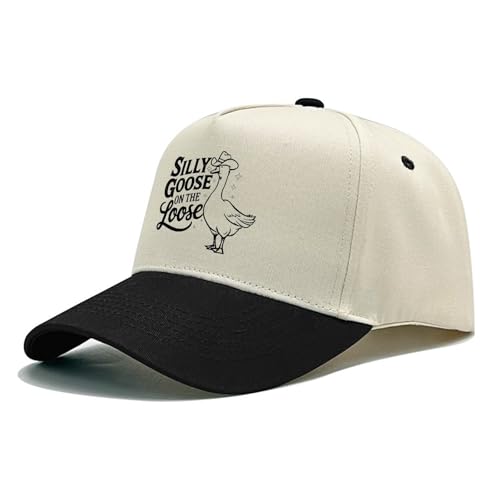 Image of Funny Goose Hat Silly Goose On The Loose Trucker Hat Women Vintage Mesh Cap for Summer