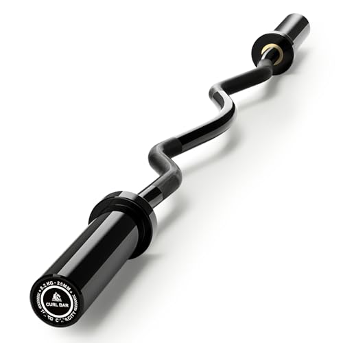 LIONSCOOL Olympic BarbellStraight Bar and EZ Curl Bar 2 Inch Barbell Bar for Strength Training Weightlifting and Powerlifting (EZ Curl Bar)