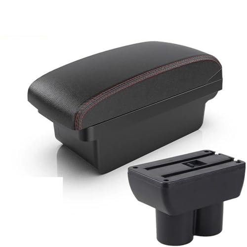 車用アームレスト レトロフィットパーツ収納ボックスに適合するスズキに適合するジムニー JB23 JB43 1999-2017用 箱(A1 Black red)