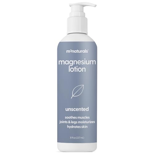 M3 Naturals Unscented Magnesium Lotion for Sleep & Leg Cramps, Su...