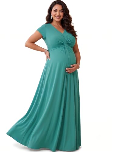 Image of KOH KOH Womens Long Flowy Cap Sleeve Empire Waist Cocktail Maxi Dress Gown