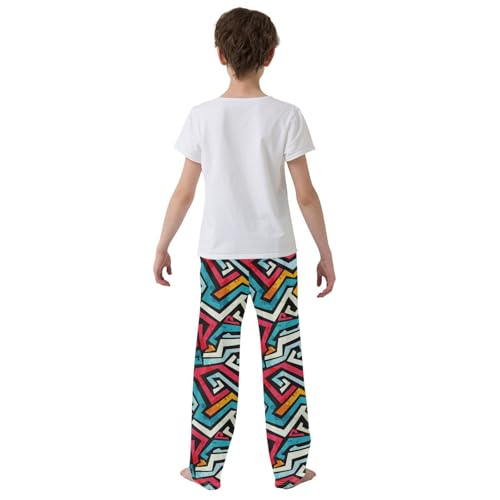 ZZKKO Bright Graffiti Grunge Boys Pants for Kids Jogger Pants with Pockets S-XL3