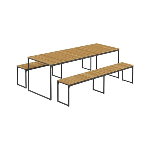 OUTLIV. Gartenmöbel-Set Floris 3-teilig Schwarz/Teaklook