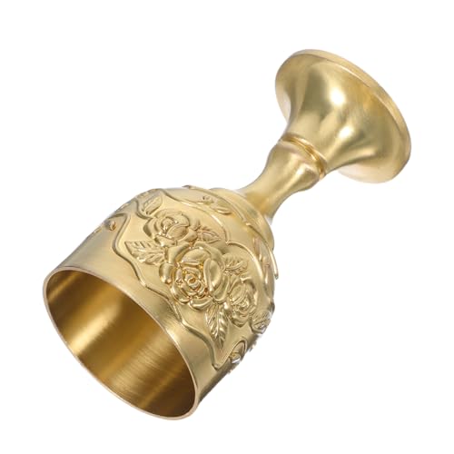 LIFKOME Cáliz Pequeño Decorativo de Metal con Copa de Vino Estilo Europeo para Comunión Bodas Religiosos Estructura Alta Elegante Resistente y Práctica para Consumo Controlado
