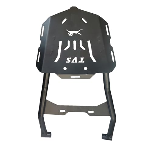 Image of Top Plate Luggage Carrier with Backrest Adjustable Black with Radiator Guard Compatible with TVS Ronin 225
