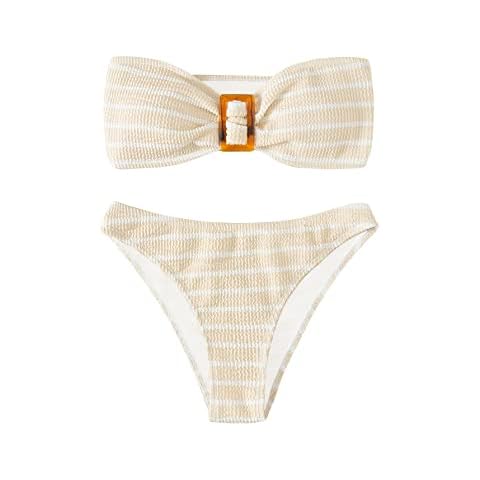 GORGLITTER Women's Striped Bikini Set Cover