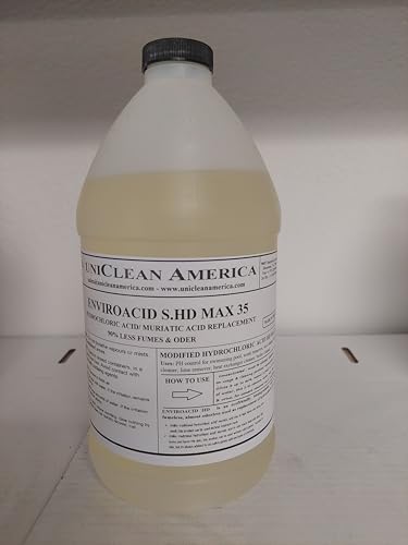 Green Acid Enviroacid I Modified 25% Hydrochloric (Muriatic) 90% Less Smell & no Fumes I Safe on Human Skin I for All Acid Cleaning Rust & scal Removing - Made in USA - Size: 64 fl lz