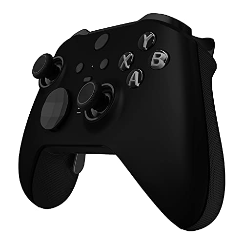 image for eXtremeRate Black Soft Touch Grip Faceplate Cover, Front Housing Shell