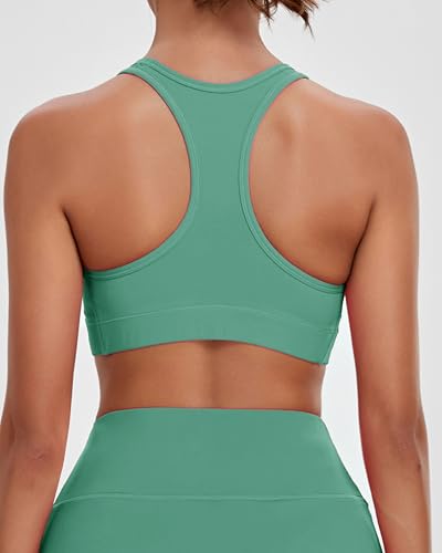 Image of Oalka Women's Racerback Sports Support Workout Running Bras | Oalka Women's Racerback Sports Support Workout Running Bras