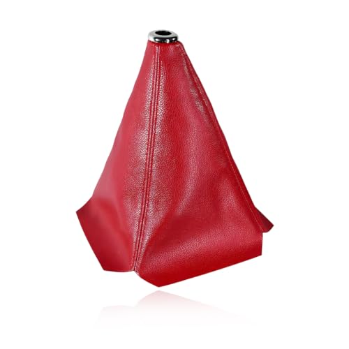 MTRPS Car Shift Knob Dust Cover, Leather Manual/Auto Gear Gaiter Shifter Boot, Decorative Dustproof Gear Knob Sleeve, Universal Shift Stick Dust Cover for Most Car, Truck, SUV (Red)