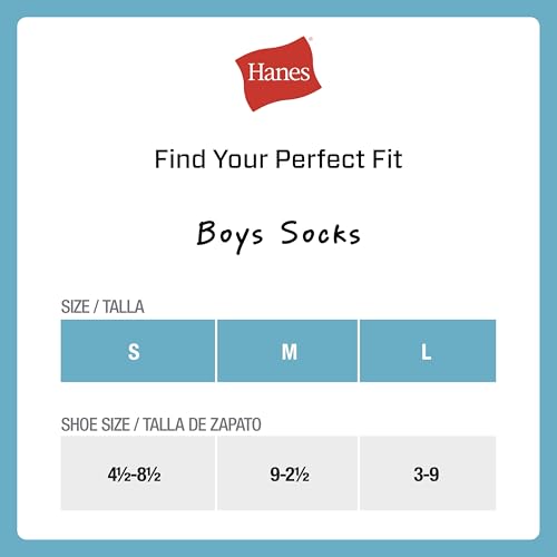 Image of Hanes Boys' Ankle Socks for Boys - Super Value 22-pack Quarter Socks - Lightweight Comfort - No Slip Fit Ez Sort