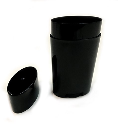 Empty Deodorant Containers - Twist-up, Recyclable, DIY Empty Deodorant OVAL Tubes, Top-Fill 2.5 OZ (Pack of 5, Black)