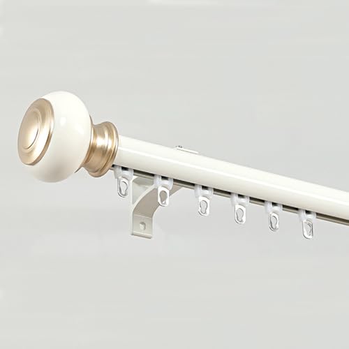Barra de cortina ajustable de 300 cm, riel deslizante de aluminio para sala de estar y dormitorio, acabado blanco, ideal para espacios de hasta 400 cm