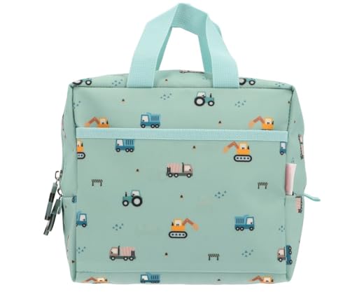 Tutete - Bolsa isotérmica para comida Entanf | Bolsa de comida pequeña y fácil de usar para los niños | Ideal para almuerzos y meriendas | Exterior impermeable, lavable y resistente | Trucks