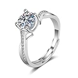 Wycian Anillo para mujer fino de 18 quilates, plata de 18 quilates, oro blanco, diamante de laboratorio, infinito con circonitas, talla 45 (14,3), clásico para tía de Acción de Gracias grabado, 14