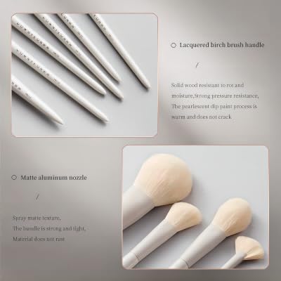 Miniatura 4 de RIJAHO Set de regalo de brochas de maquillaje 12 piezas de maquillaje profesional cepillo kabuki sintético avanzado conjunto de brochas de