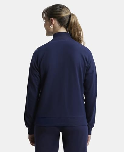 Image of Jockey A111 Women's Super Combed Cotton French Terry Drop Shoulder Styled Jacket Navy Blazer XXL