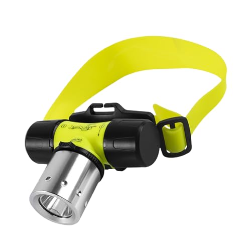 Phare sous-marin – Lampe frontale étanche pour la plongée – Faisceau robuste à haute intensité – Sangle réglable de 9,5 cm – Accessoire de plongée pour la natation, la randonnée, l'exploration