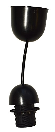 Tibelec - Suspension plastique, équipée E27, Noir