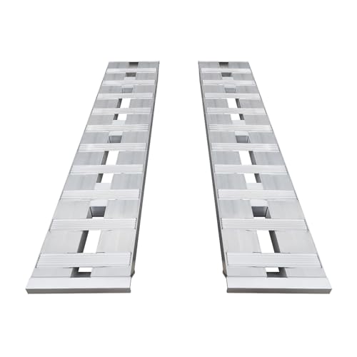 Rampas de carga universales para remolque y vehículo, 2 piezas, aluminio, 6000 lb, 60" x 12", con ganchos superiores, para motocicleta, ATV, cortacésped y soplador de nieve miniatura 1