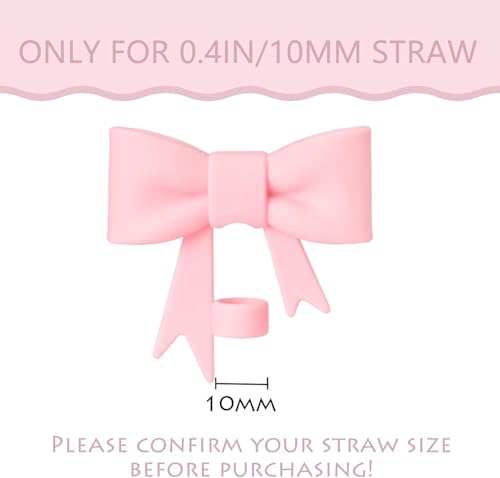 Image of House of Quirk Silicone Straw Covers Cap Compatible with Tumbler 10mm Cute Straw Toppers for Tumblers (Set of 3 Bow Multicolor)