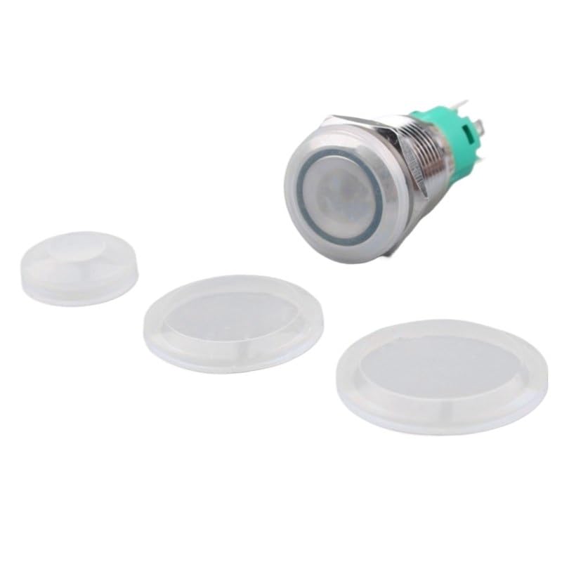 5Pcs 12mm 16mm 19mm 22mm 25mm Metal Push Button Switch Protection Cover Silicone Waterproof Dust Cap(19mm)
