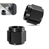 Zikefest 2PCS Radiator Cap, 8AN Flare Cap Block off Fitting Plug, Aluminum Swivel Nut Port Adapter, Automotive Modification Accessories (Black)