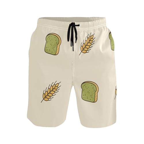 Bread Wheat Yellow Mens Swim Trunks Quick Dry Beach Shorts with Pocket S 23024962