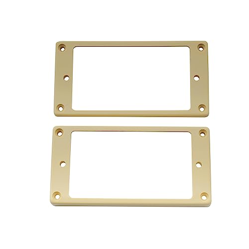 Musiclily Pro Plastic Flat Bottom Humbucker Pickup Mounting Rings Set for Electric Guitar Cream, 91.8mm x 46mm (Outside)