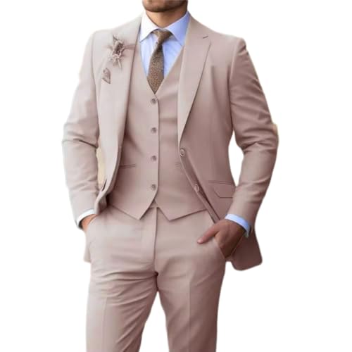 Men's 3 Piece Suit Slim Fit Suits Two Button Blazer Vest Pants Formal Wedding Prom Business Suits