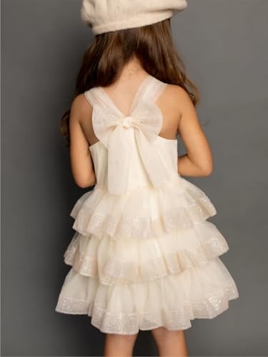 Tiered Flower Girl Dress Sparkly Tulle Fancy Knee Length A Line Girls Princess Wedding Party Pageant Ball Gowns3