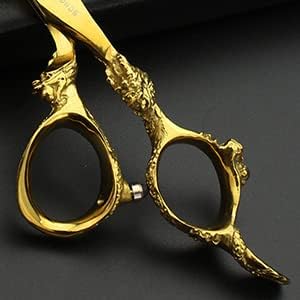 Miniatura 7 de Juego de tijeras de peluquería profesional de 6 pulgadas, cortapeloscortapelos de acero inoxidable familiar (juego dorado de 6 pulgadas)