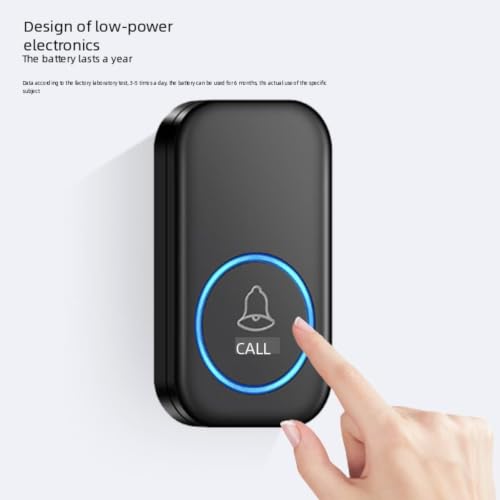 Timbre inalámbrico de exterior impermeable con un botón y 2 receptores 3