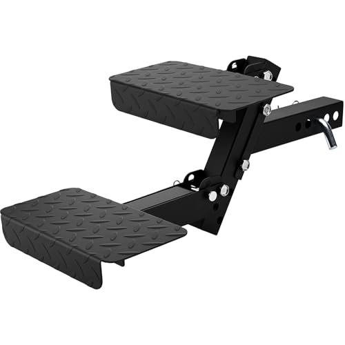 Turnirace Hitch Step 2 Inch Receiver for SUV Truck RV Heavy Duty 2 Step Dog Stairs with Adjustable Height Foldable Dog Stairs & Dog Car Steps Trailer Hitch Step & Tow Hitch Step
