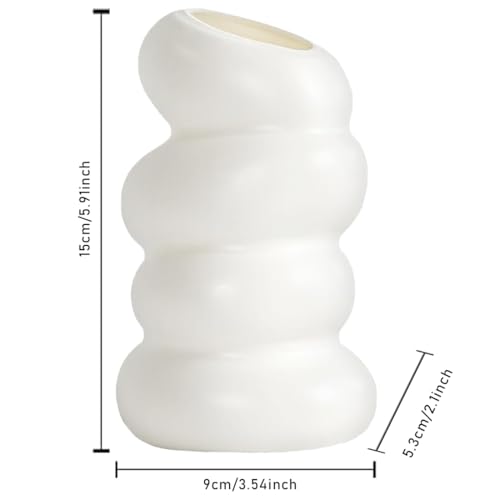 White Flower Vases Plastic Spiral Vase Modern Fall Minimalist Vase Small Pampas Grass Decorative Vases Flower Arrangement Container for Home Decor Wedding Table Party (1Pcs) - Image 3