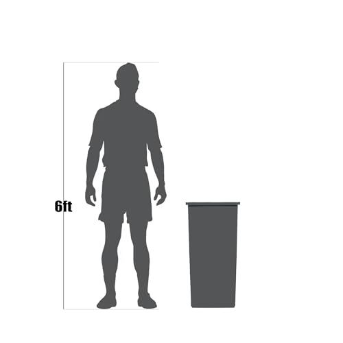 Image of 23 Gallon Black Square Trash Can, Plastic, Commercial Use