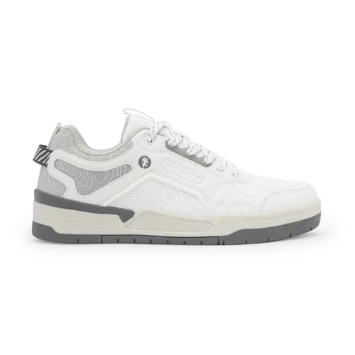 Image of Red Tape Women Sneakers Grey Pu Round Toe Lace-Up Comfort Grip