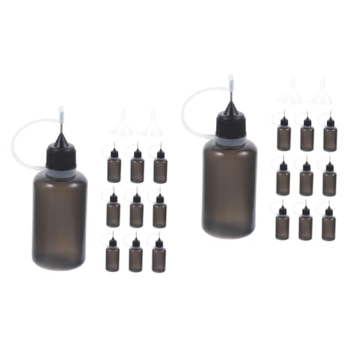 MUCKLILY 2sets Precision Glue Bottle Small Fine Tip Paint Bottles for DIY Craft Projects 10pcs*2