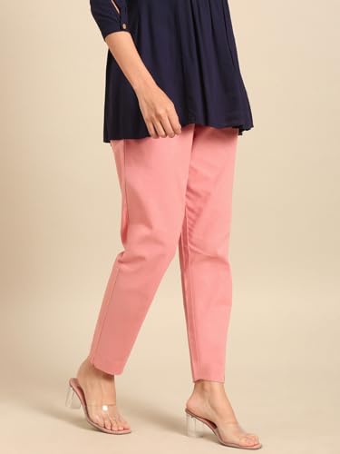 Image of TWIN BIRDS Cotton Pant for Women | 100% Cotton Trousers | Comfortable Straight Fit | Functional Pocket | Daily Ethnic & Casual Wear