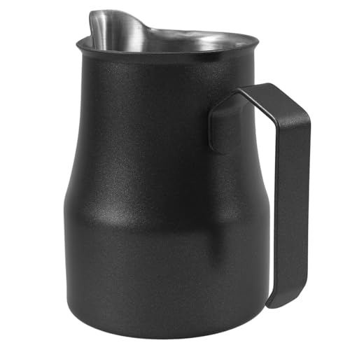 NUOLUX ステンレス製ミルクピッチャー 尖嘴ラテアート用 泡立て器 コーヒーフロースチールカップ プロ仕様 軽量コンパクト 家 業務用