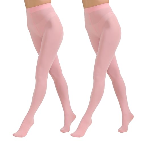 Image of Paralinda 2 Pairs Women's Solid Color Tights 80D, Soft Opaque Microfiber Tights