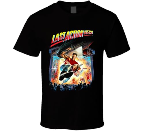 Last Action Hero Arnold Schwarzenegger Retro Action Movie T Shirt S Black