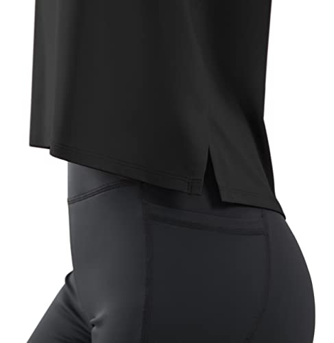 JOYSPELS Ice Silk Crop Workout Tank Tops for Women Cool-Dry Sleeveless Loose Fit Yoga Shirts4