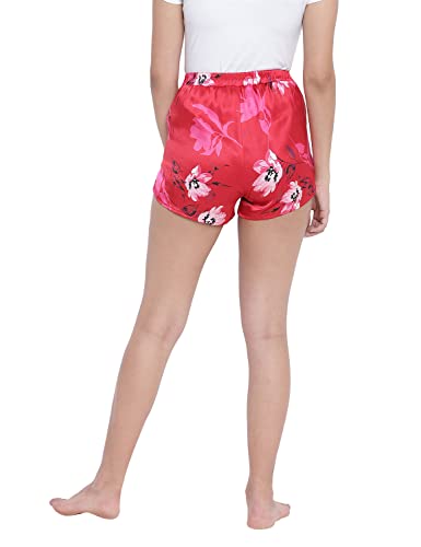 Image of oxolloxo Attractive red Floral Print Women Nightwear Shorts