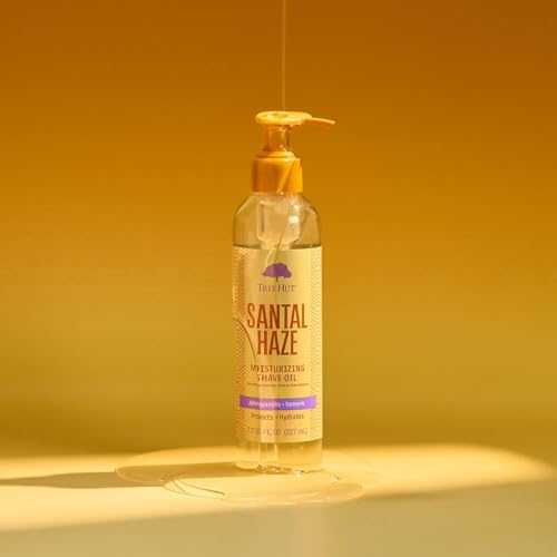 Image of Tree Hut Santal Haze Moisturizing Shave Oil, Gel-to-Oil Formula, Ultra Hydrating Barrier for a Close, Smooth Shave, For All Skin Types, 7.7 fl oz